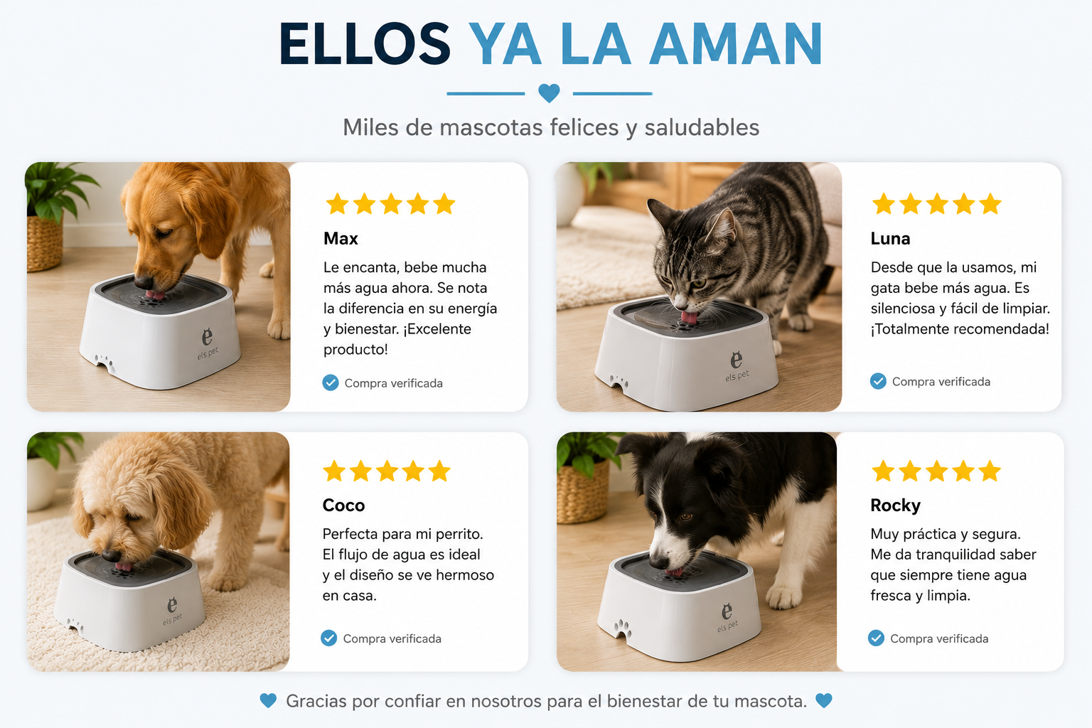 AquaPaw™ - Bebedero Antiderrames para Mascotas