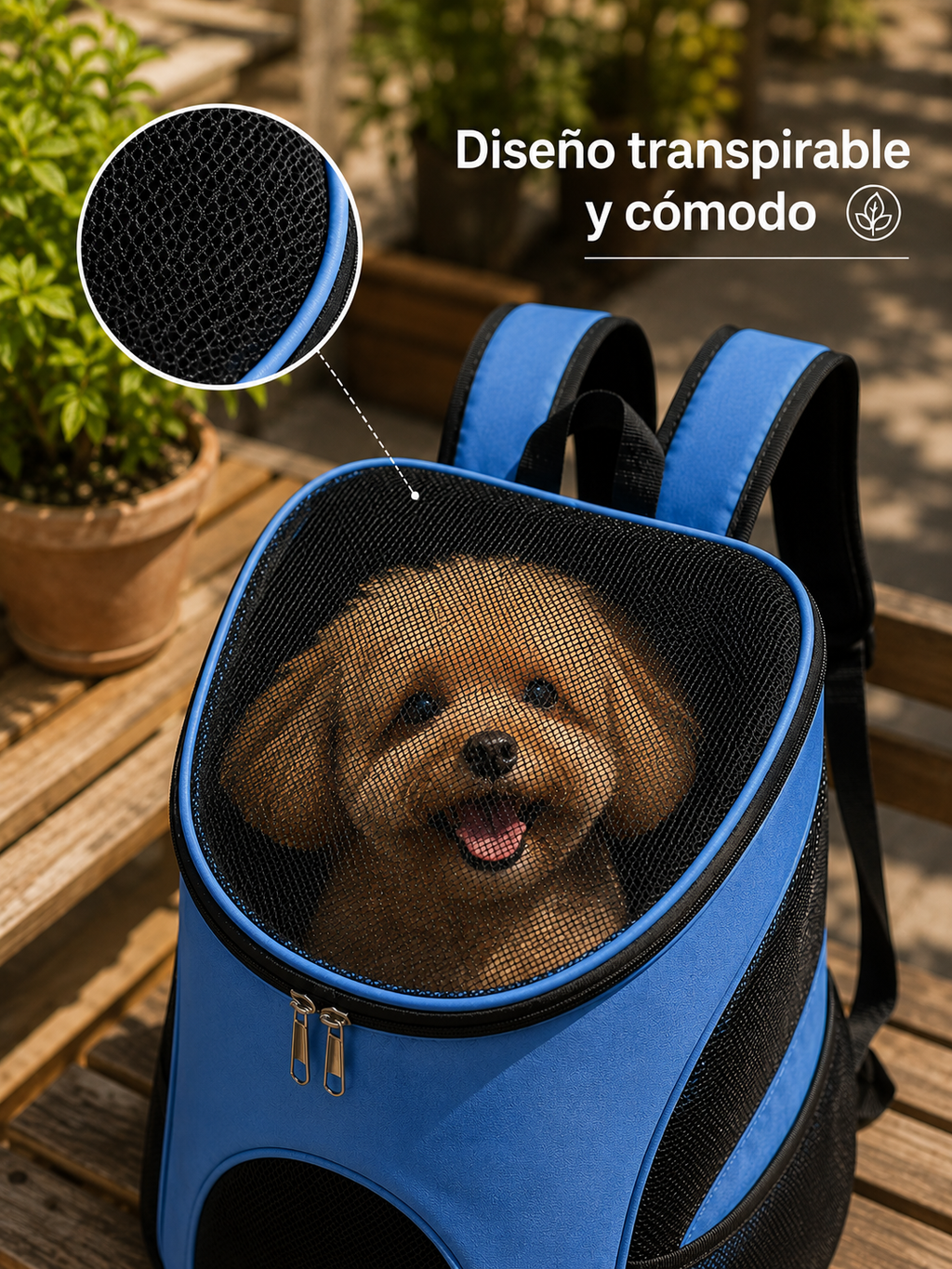 Mochila Transportadora para Mascotas — Respirable, Cómoda y Segura