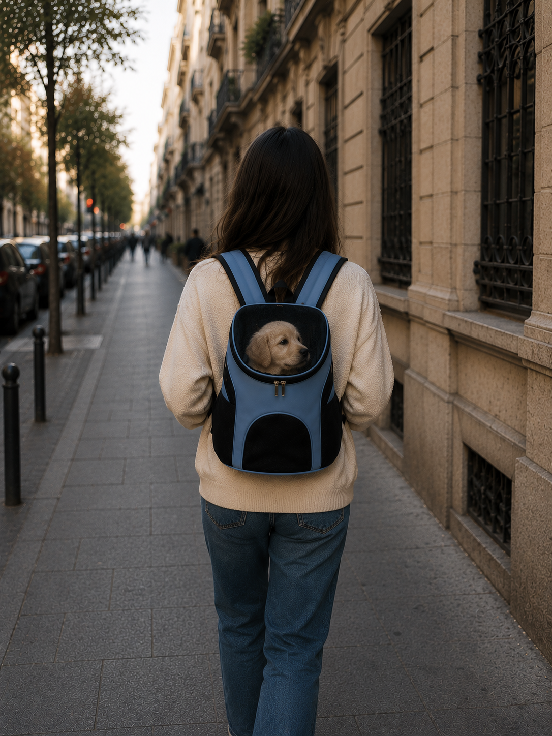 Mochila Transportadora para Mascotas — Respirable, Cómoda y Segura